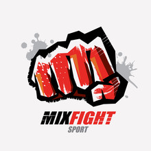 Fist Symbol, Martial Arts Concept, Logo Or Emblem Template