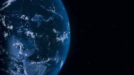 Wall Mural - Earth planet, impressive view of continents and night cities from space, seamless loop footage. More options in my portfolio. Some elements of this image furnished by NASA
