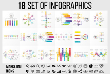 Wall Mural - Vector Infographics Elements Template Design . Business Data Visualization Timeline with Marketing Icons most useful can be used for presentation, diagrams, annual reports, workflow layout