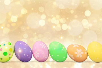 Poster - Easter eggs on abstract background