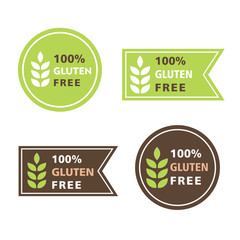 Wall Mural - Gluten free vector. Healthy dietetic product icons and labels