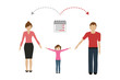 © krissikunterbunt - patchwork family time management concept child care divorced parents vector illustration EPS10