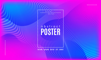 Poster - Wave Abstract Background with Color Fluid Shapes.