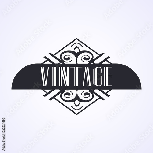 Vintage Modern Art Deco Frame Design For Labels Banner Logo