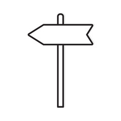 blank road sign post icon- vector illustration