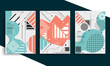 © luxcor - stock vector covers templates set with graphic geometric elements applicable for brochures posters covers