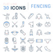 Set Vector Line Icons of Fencing.