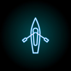 kayak neon icon. Elements of Camping set. Simple icon for websites, web design, mobile app, info graphics