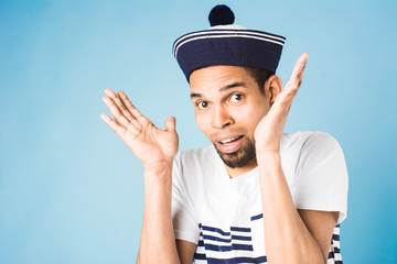 african american guy dressed in sailor uniform