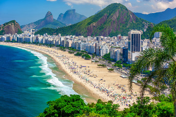 Fototapete - Copacabana beach in Rio de Janeiro, Brazil. Copacabana beach is the most famous beach of Rio de Janeiro, Brazil
