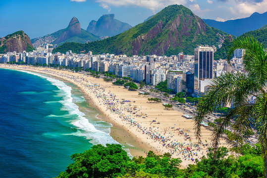 copacabana beach in rio de janeiro, brazil. copacabana beach is the most famous beach of rio de jane