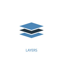 Layers Concept 2 Colored Icon. Simple Blue Element Illustration. Layers Concept Symbol Design. Can Be Used For Web And Mobile UI/UX