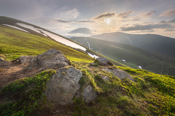 Wall Mural - mountain landscape of the carpathian gorgany, ukraine