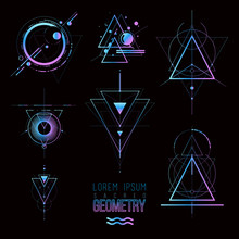 Sacred Geometry Forms, Shapes Of Lines, Logo, Sign, Symbol.