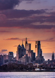 Fototapeta Nowy Jork - Philadelphia skyline at sunset