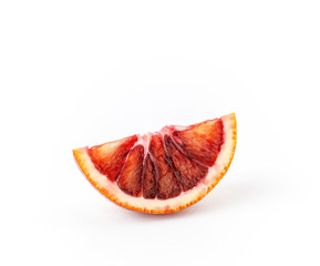 Wall Mural - Isolated oranges. Fresh ripe red oranges on white background. Healthy orange fruits background.