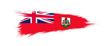 Flag Of Bermuda In Grunge Brush Stroke.