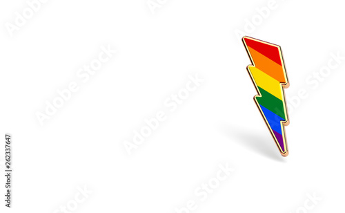 Lgbt Lightning Bolt Rainbow Pride Symbol Isolated On White Background With Copy Space On The Left Side Gay Lesbian And Sexual Minority Fight For Their Rights Symbol Concept 3d Rendering Buy