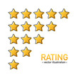 © DG-Studio - 5 star rating icon vector. Isolated badge for website or app. Stars customer product rating review. Vector illustration