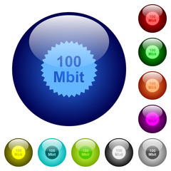 Poster - 100 mbit guarantee sticker color glass buttons