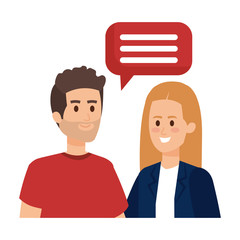 Poster - young couple with speech bubble