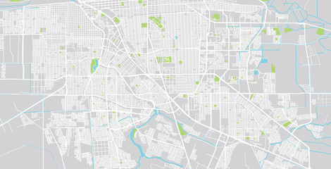 Urban vector city map of Mexicali, Mexico