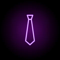 Poster - tie neon icon. Elements of finance and chart set. Simple icon for websites, web design, mobile app, info graphics