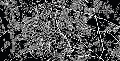  Urban vector city map of Leon, Mexico