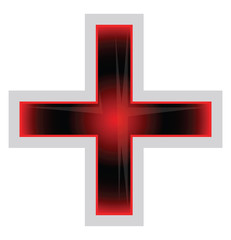 Sticker - Red and black Greek Cross vector illustration on a white background