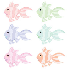 Wall Mural - baby goldfish icon set .this is high resolution vector artwork. print ready vector design and ready to use anywhere.