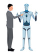 © Jemastock - humanoid robot and businessman