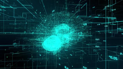 Wall Mural - ai artificial intelligence and human intelligence creativity thinking - conceptual animation 3d rend