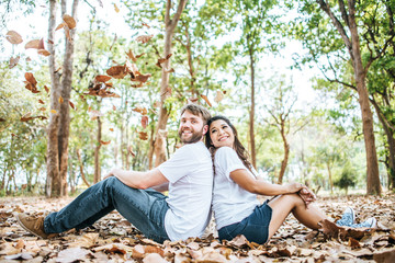 Happy Smiling Couple diversity in love moment together