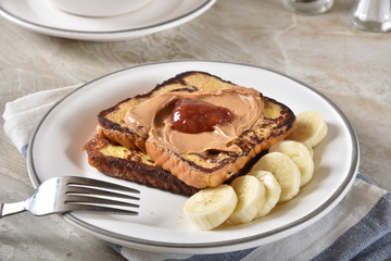 Wall Mural - French toast with peanut butter and jam