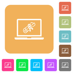 Canvas Print - Webinar on laptop rounded square flat icons