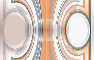 abstract coloured background with two circles on the right and left. in the middle are vertical stripes which are bent to the circles. with light effect.