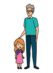 Wall Mural - cute grandfather with grandaughter