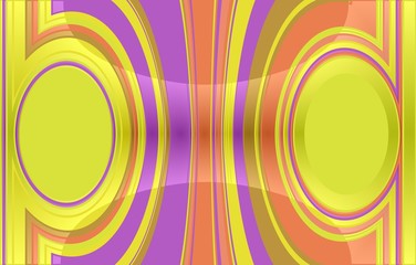 abstract coloured background with two circles on the right and left. in the middle are vertical stripes which are bent to the circles. with light effect.