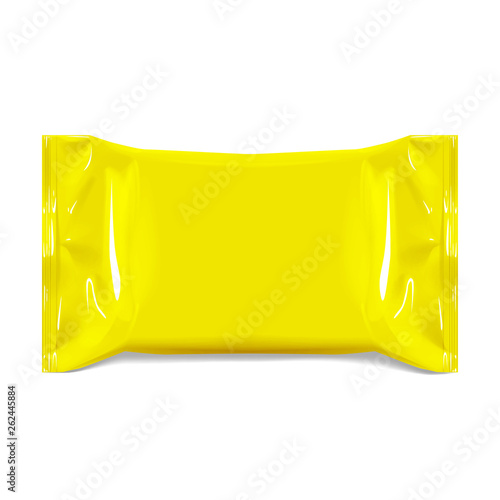 Download Realistic Yellow Blank Template Packaging Foil For Wet Wipes Realistic Foil Package Package For Food Template For Mock Up Your Design 3d Illustration Vector Illustration Stock Vector Adobe Stock
