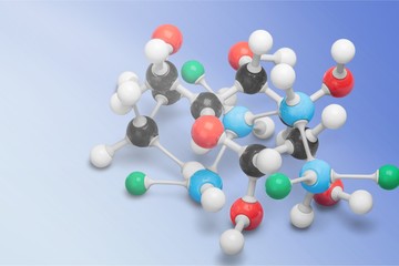 Wall Mural - Close up of Molecular structure model on background