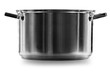 stainless steel cooking pot over white background with clipping path