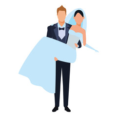 Wall Mural - groom and bride