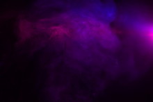 Abstract Purple And Blue Color , Smoke Cloud On Black Background