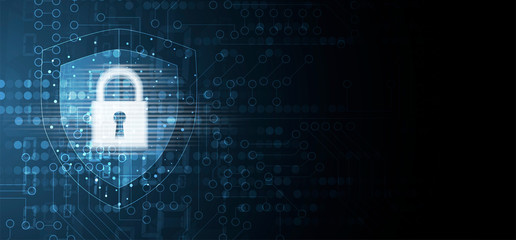 Cybersecurity and information or network protection. Future technology web services for business and internet project