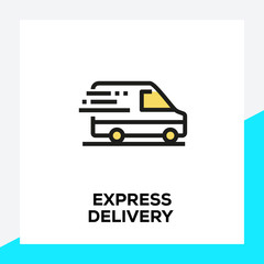 Wall Mural - EXPRESS DELIVERY LINE ICON SET