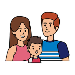 Wall Mural - parents couple with son characters