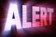© Christian Horz - ALERT bright glowing word on computer screen filled with binary code