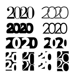 Wall Mural - 2020 Happy New Year numbers set.