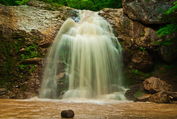 waterfall nature stones gorge water