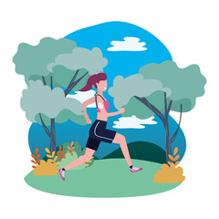 Wall Mural - woman running with sportswear